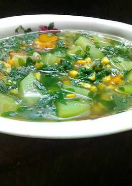 Sayur bening jagung manis daun kelor