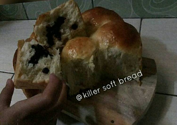 bahan dan cara membuat Killer soft bread // roti sobek