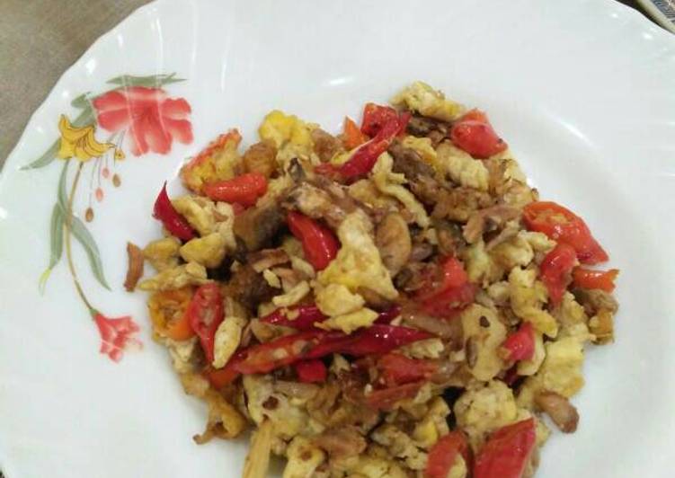 Resep Orak arik telur peda - Novia Ratna Dewi