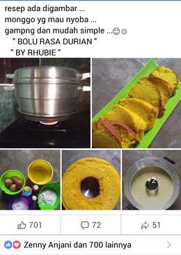Bolu rasa durian baking pan