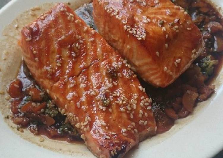 bahan dan cara membuat Salmon teriyaki