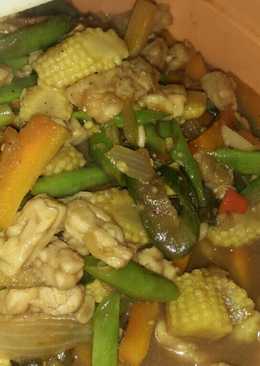Tumis buncis wortel jagung muda