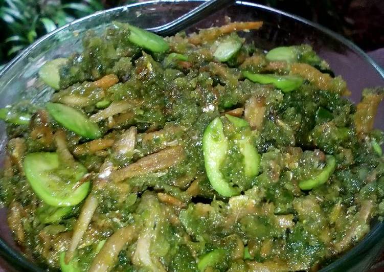 resep makanan Sambel ijo teri pete