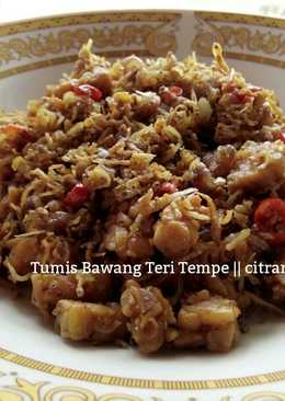 Tumis Bawang Teri Tempe