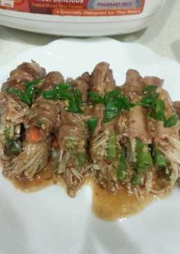 Sayur gulung daging sapi filet