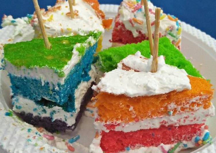resep Rainbow Cake Kukus Moist??