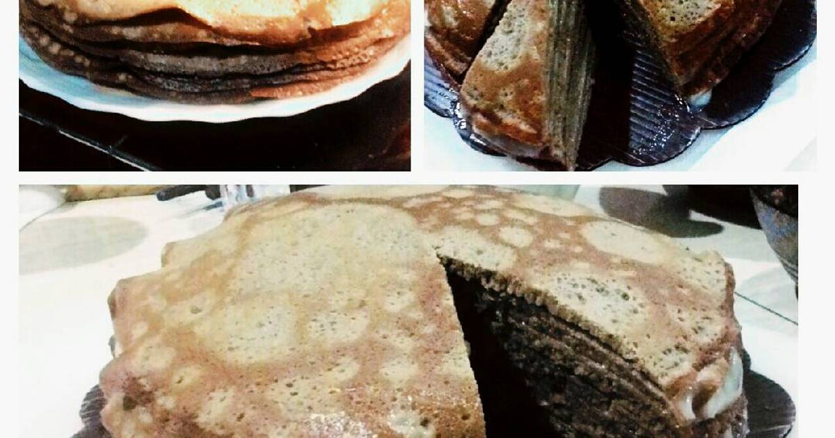 Resep Chocolate Mille Crepe Cake dengan Vla Instan