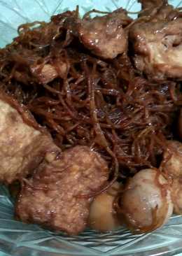 Semur 3T (tahu, tempe, telur puyuh) dan Bihun tanpa MSG