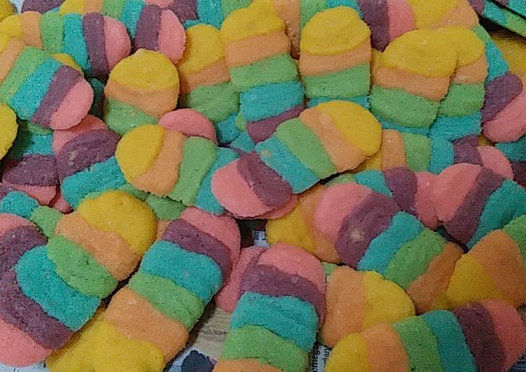Cara Buat Kue Lidah Kucing Rainbow - Berbagai Kue
