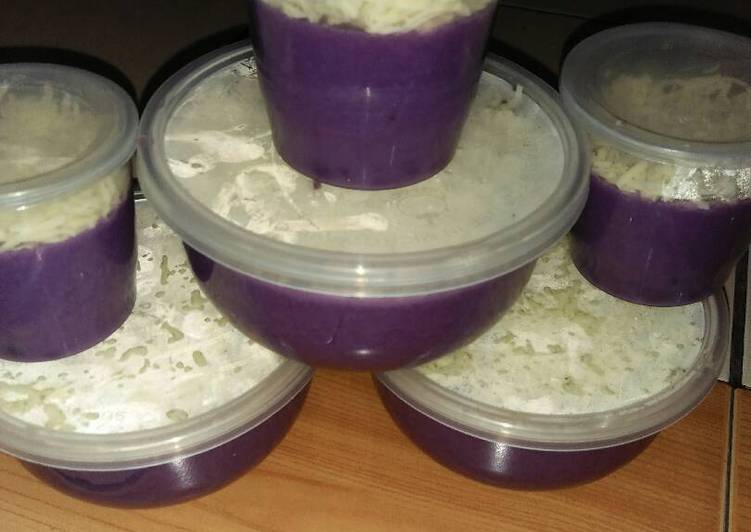 Resep Pudding ubi ungu keju