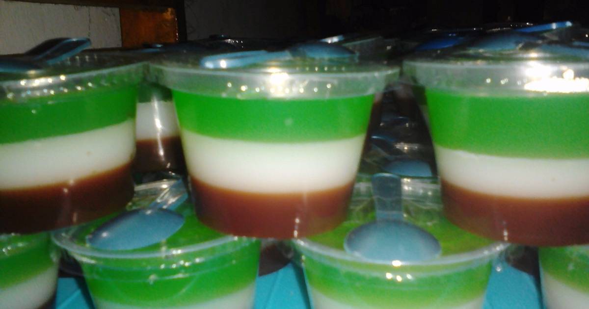 Resep Agar agar takjil 3 warna 100pcs oleh Mawar MWR 