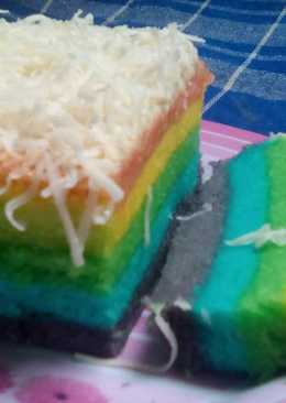 RAINBOW CAKE PUTEL KUKUS ala nda bayanaka