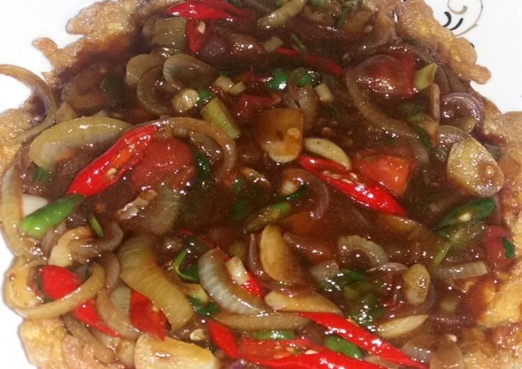 Telur dadar saos teriyaki