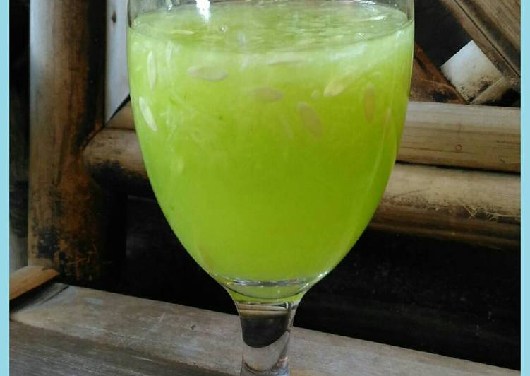 cara membuat Es timun nipis sirup melon