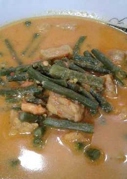 Gulai sayur kacang panjang+tempe dan udang enak banget