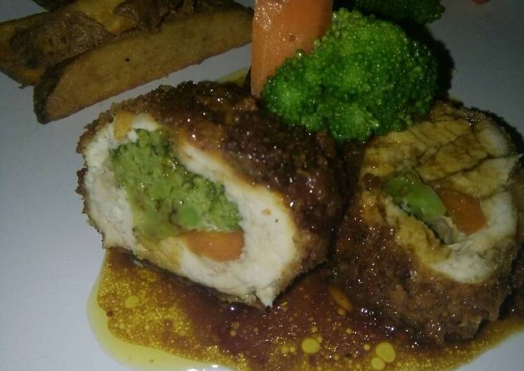 Resep Dada ayam panggang isi brokoli Dari rahmandaniz17