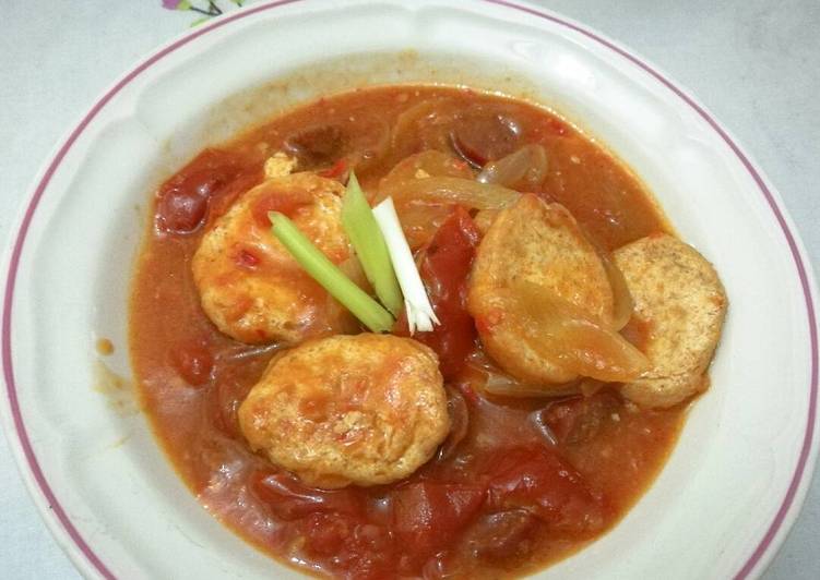 Resep Egg Tofu asam manis dengan sosis By Nesia Purdianthi