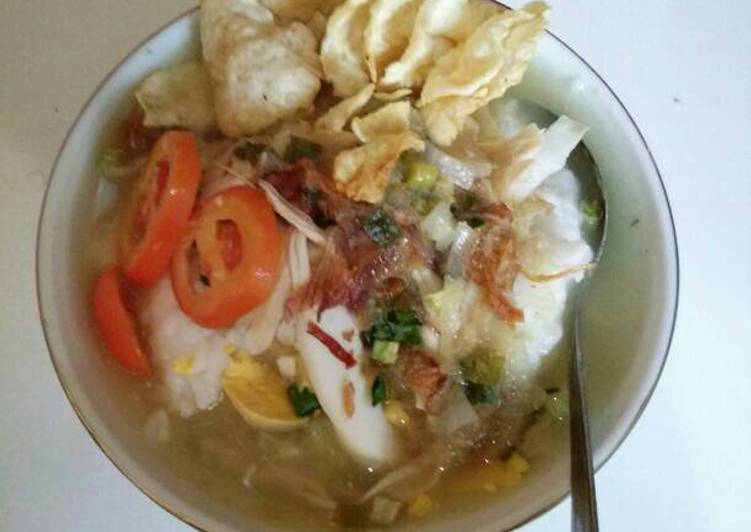 resep makanan Buryam sederhana (bubur ayam) kuah