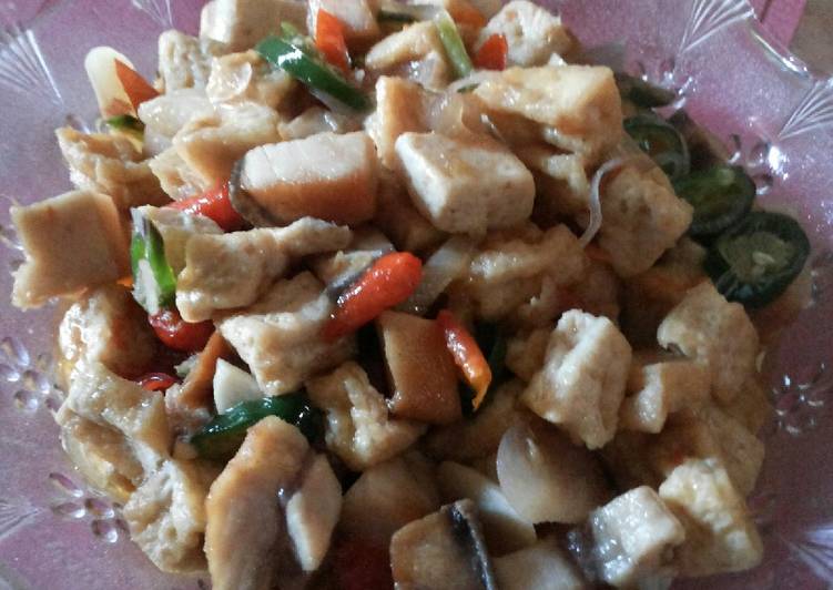 resep Oseng tahu+ikan asin telang cabe ijo