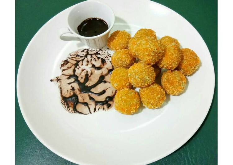 bahan dan cara membuat Timus Coklat Nugget (Ubi Jalar)