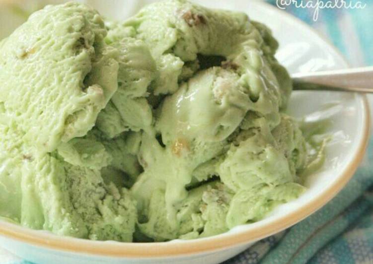 gambar untuk resep makanan Banana GreenTea Ice cream aka Es krim pisang teh hijau