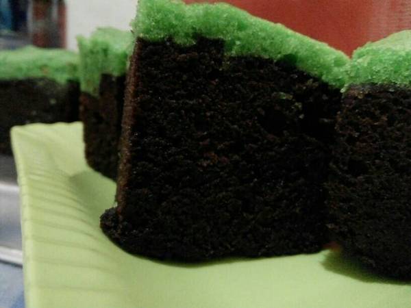 Brownies kukus coklat sarikaya pandan
