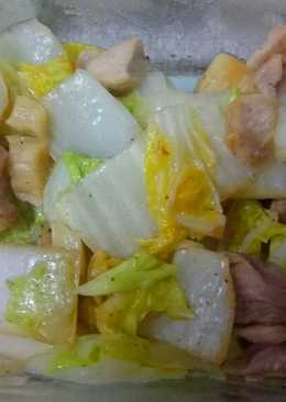 Tumis sawi ayam potong dadu#ketogenic