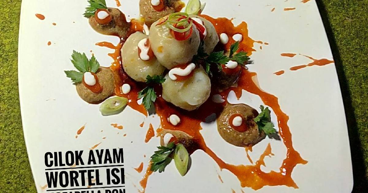 Resep Cilok Ayam  Wortel Isi Mozarella  Saus Kacang oleh 