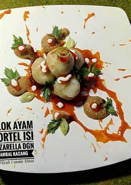 Cilok Ayam Wortel Isi Mozarella + Saus Kacang