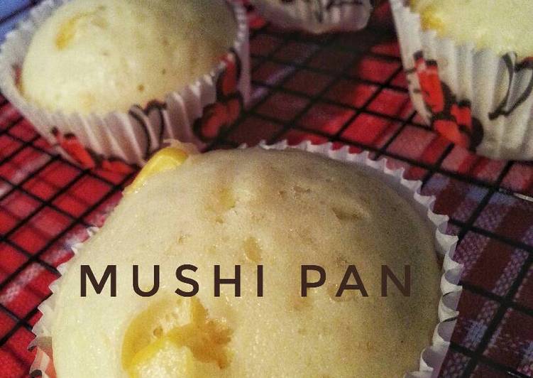 resep masakan Bekal sekolah - Mushi Pan (steamed cake) Corn & Cheese