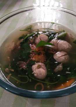 SAYUR bayam bakso simple