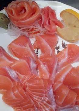 Salmon belly sashimi