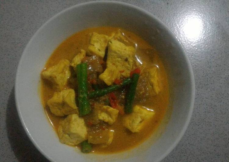 resep masakan Sayur lodeh kuning krecek tahu kacang panjang