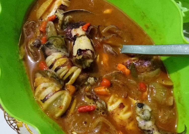 resep makanan Cumi kerat rica-rica asam manis