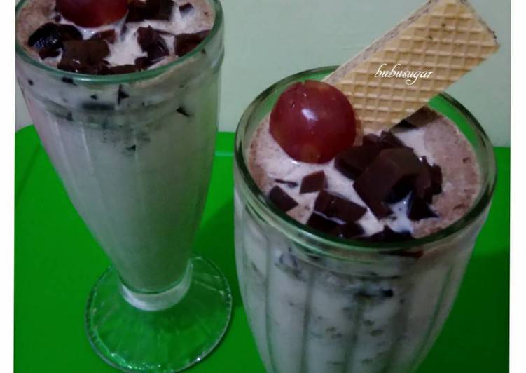 resep makanan Ice blend chocolate wafer