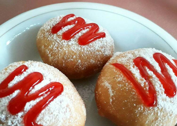 cara membuat Donut topping strawberry