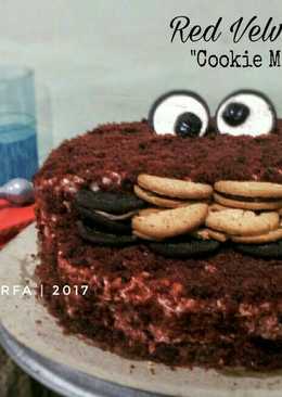 Cookie Monster - Ide Dekorasi Cake yg Rusak Sebagian