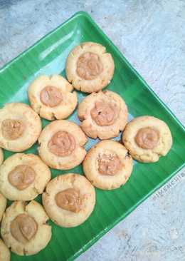 Cheesy Peanut Butter Thumbprint Cookies