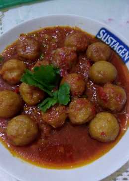 Bakso tahu goreng saus pedas