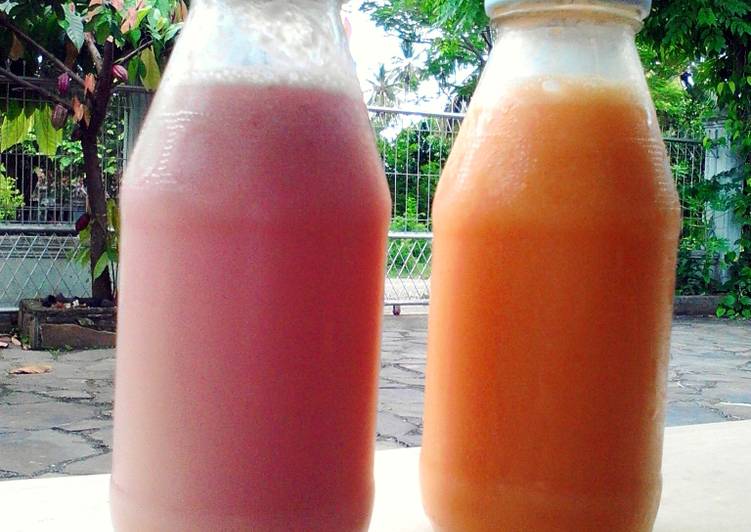 resep Smoothies StrawberyPisang n Smoothies Manggo