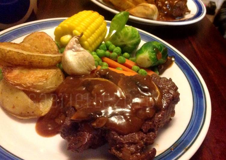 gambar untuk cara membuat Beef Steak n Mushroom Gravy