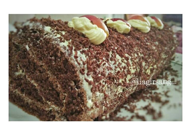 resep lengkap untuk Blackforest Roll