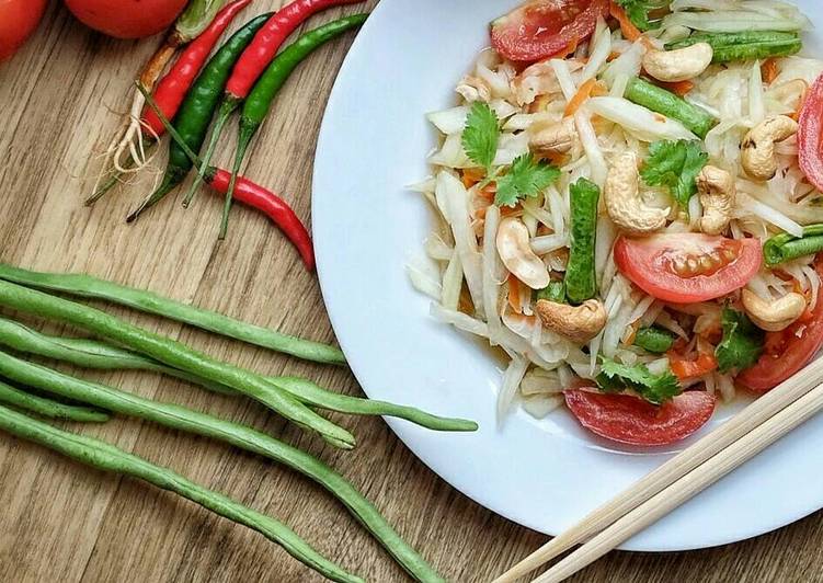 bahan dan cara membuat Som Tam atau Papaya Salad