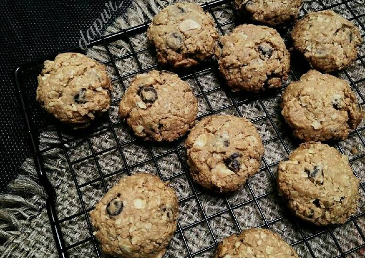 resep lengkap untuk OATMEAL Cookies renyah (#pr_kuekering)