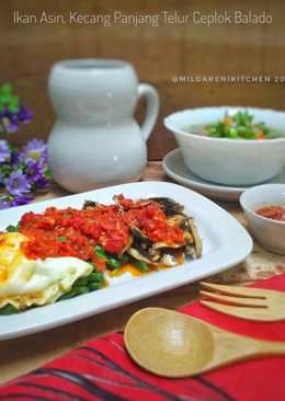 Ikan Asin, Kacang Panjang, Telur Ceplok Balado