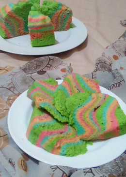 Cake Kukus Zebra Pelangi