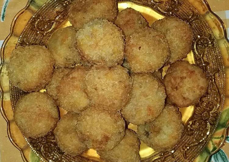 bahan dan cara membuat Bola-Bola Singkong Sapi (Kroket)