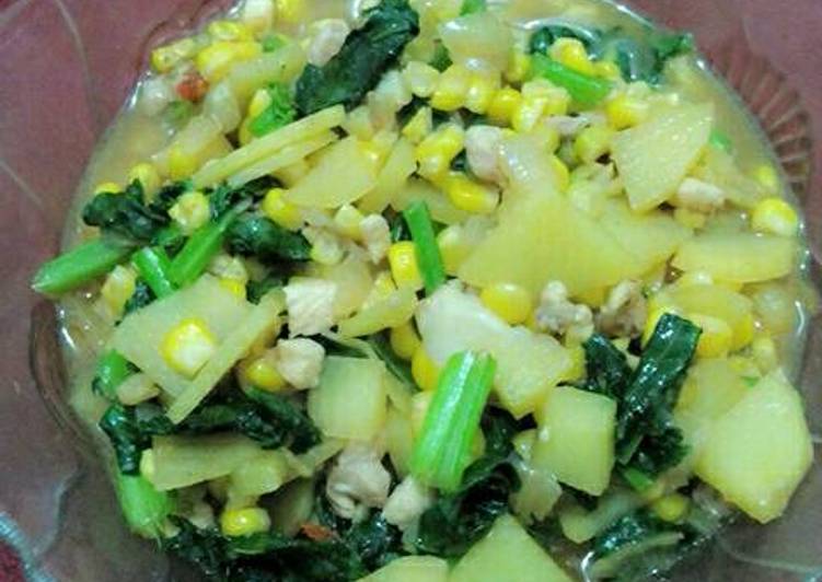 bahan dan cara membuat Sauteed sweet spicy vegetables (tumis sayuran pedas manis)