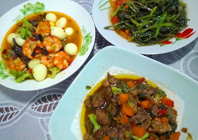 resep masakan Beef teriyaki asam pedas manis with mushroom and brokoli