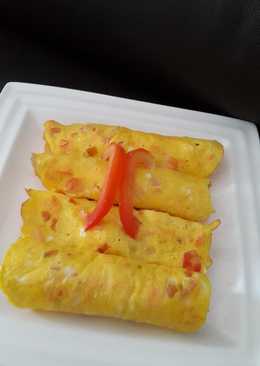 Salmon cheese egg roll